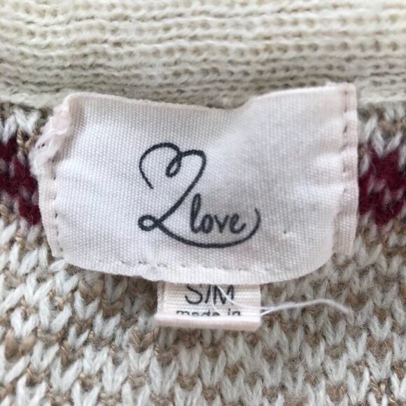 Womens Beige Aztec Bohemian Western Sweater Cardigan Fall Hooded Poncho / S/M - Picture 7 of 8